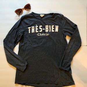 Zara T-Shirt “Tres-Bien” long sleeve